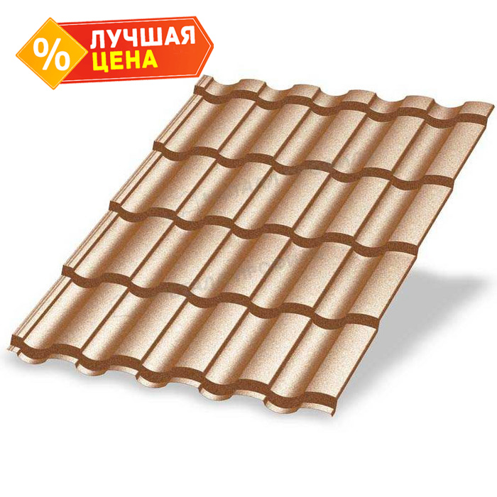 Металлочерепица Металл-Профиль Монтекристо-XL 0,5 PURMAN® Argillite Медный металлик