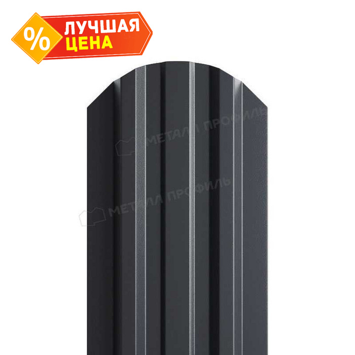 Штакетник Металл Профиль LАNE-O 0,5 NormanMP RAL7024 Серый графит