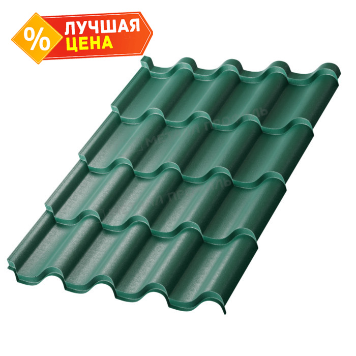 Металлочерепица Металл-Профиль Монтерроса-XL 0,5 VikingMP® E RAL 6005 Зеленый мох